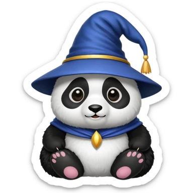 Chcę Pandę która ma czapkę czarownika i która jest kolorach biało-czarnych sticker
