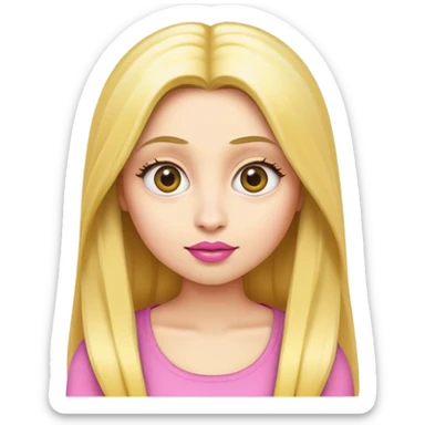 minion with long blonde hair and pink lipstick sticker
