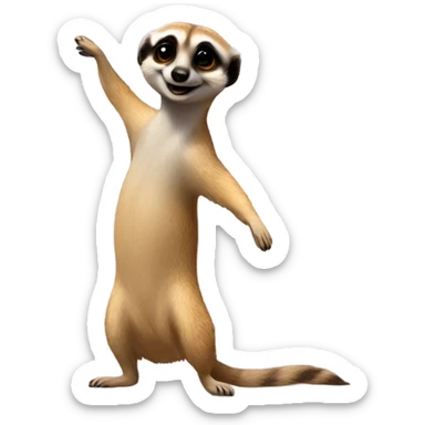 meerkat dancing on a pillow sticker