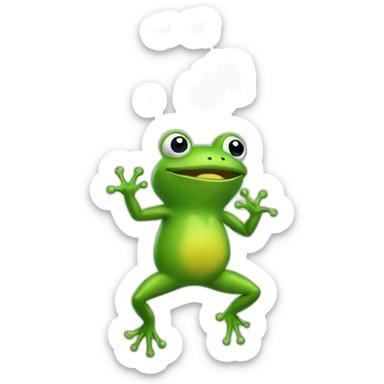 Frog dancing under shower head  sticker