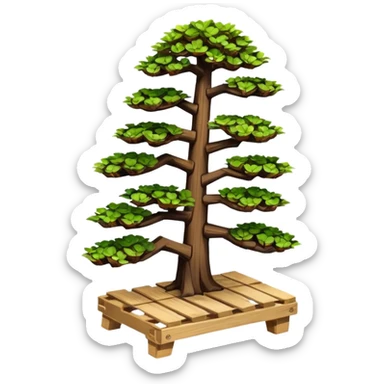 standing slanted Plant bonsai rack made from the wood of old oak pallets  sticker