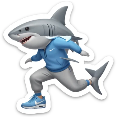Shark with Nike shoes Dancing  sticker