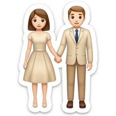 couple holding hands, husband and wife, married couple sticker
