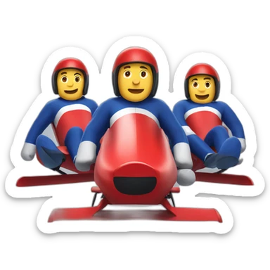 french red bobsleigh sticker