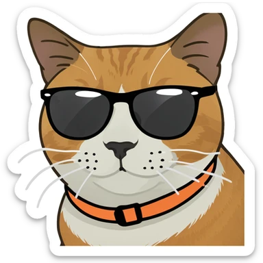 Cat with sunglasses sticker