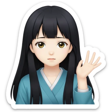 Sawako, anime girl with long black hair sticker