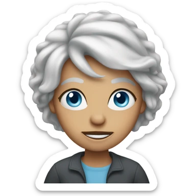 Blue eyed crazy lady sticker