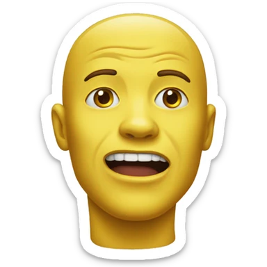 Jaw dropped yellow face emoji sticker