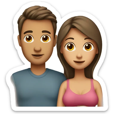 A pregnant woman with her husband  sticker