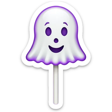 ghost lolipop purple and white sticker