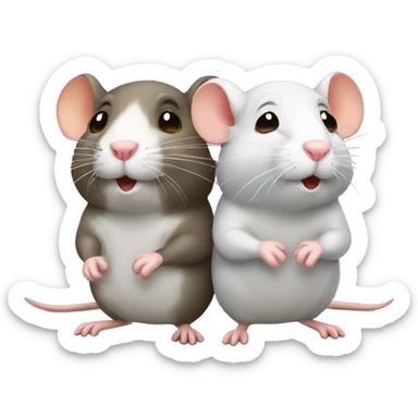 Three differently colored rats gossiping sticker