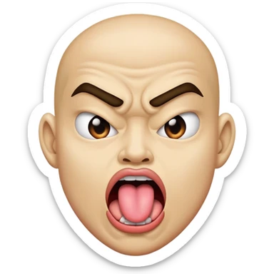 sticking out tongue with mean attitude  sticker