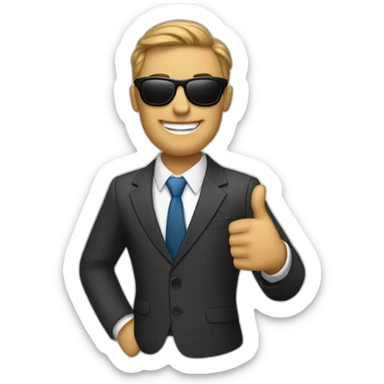 thumbs up man in suit with sunglasses] sticker