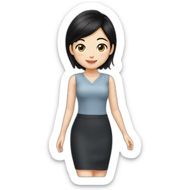 Evelyn Cathy Widjaja - asian black hair girl sticker