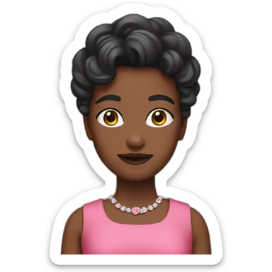 A balck wearing a pink dress sticker