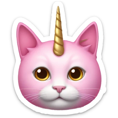 Pink cat with unicorn horns and fairy wings sticker