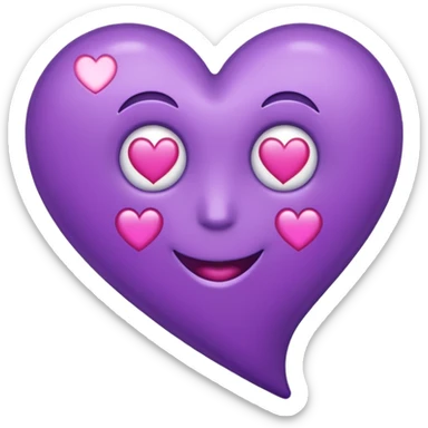 word bitch in purple, with a heart for the dot in the i sticker