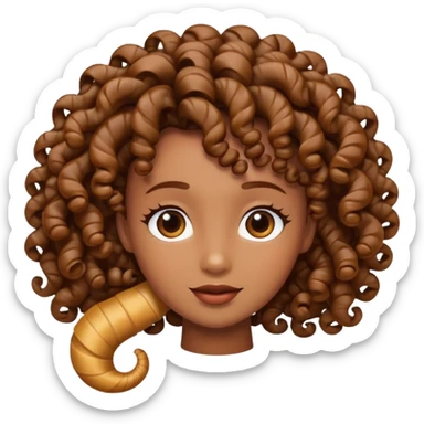 curly hair strand shaped like a spiral sticker