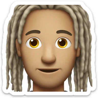 A white guy with dreads sticker