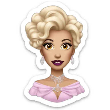 drag queen with lot of make up sticker