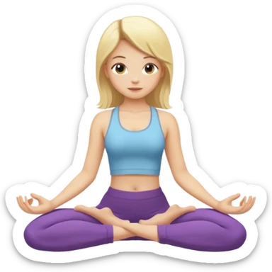 blonde girl doing yoga sticker