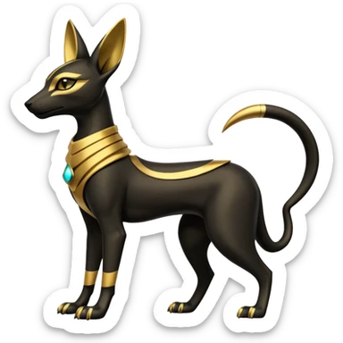 Futuristic Anubis-Umbreon-Bastet-Fakémon-hybrid-creature (full body)  sticker