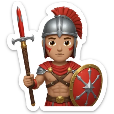 Make me into a roman warrior with  salt and pepper hair sticker
