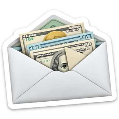 Salary enclosed in an envelope sticker