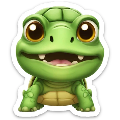 Ugly turtle, deformed, old, birthday sticker