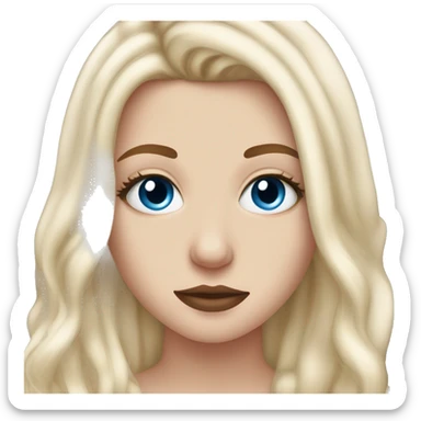 realistic white blonde girl blue eyes full lips hugging harry styles sticker