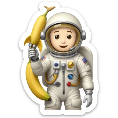 Astronaut on the moon, rocket slipped on banana peel  sticker