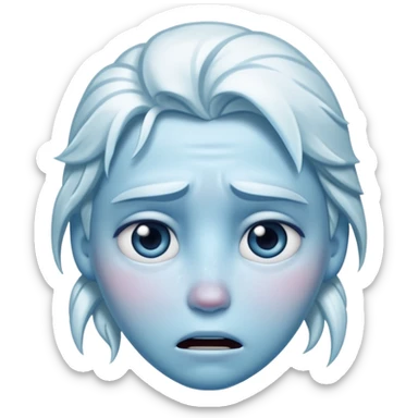 Frozen icy distraught face iOs emoji sticker