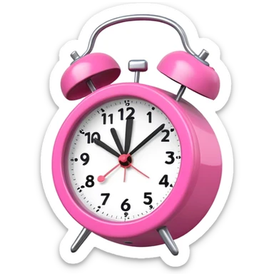 Reloj despertador sonando de color rosa sticker