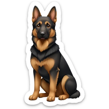 Black tan german shepherd stting sticker
