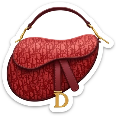 red dior printed saddle bag sticker