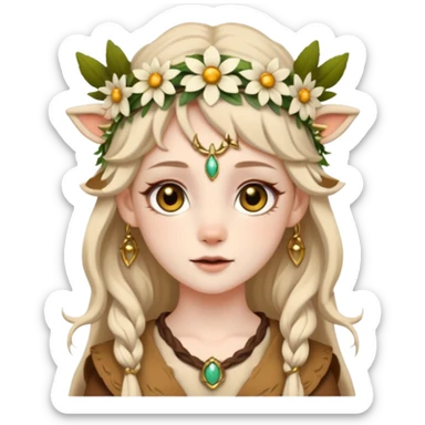 Cute Druid human like fawn sticker