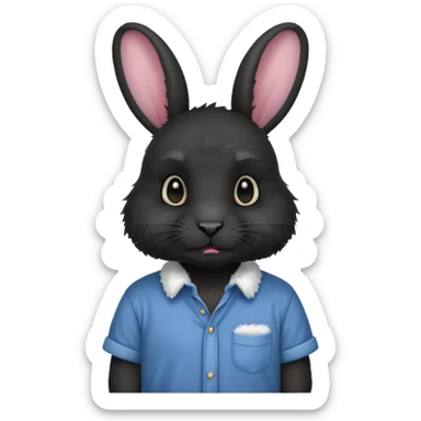 black rabbit with shirt sticker
