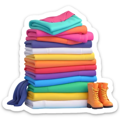pile of fashionable clothes sticker