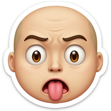 disgusted face with tounge stinging out sticker