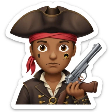 Pirates full  patch on left eye hoarding a gun sticker