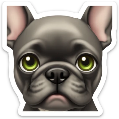 French bulldog with beige fur and green eyes sticker