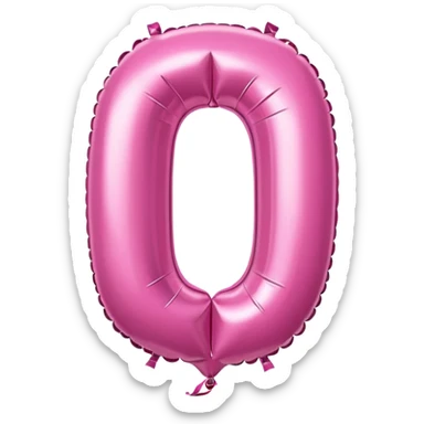 pink number zero balloon sticker