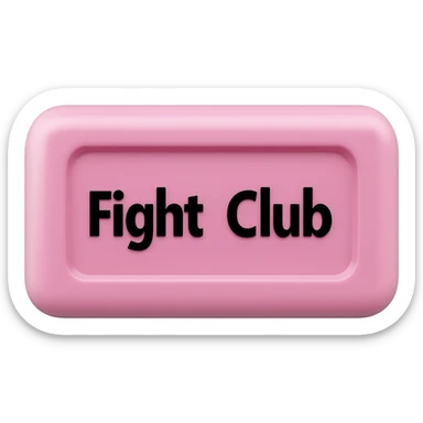 pink soap with "fight club" on it without inscription sticker