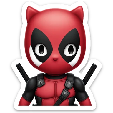hello kitty as deadpool sticker