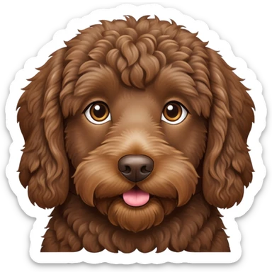 brown labradoodle sticker