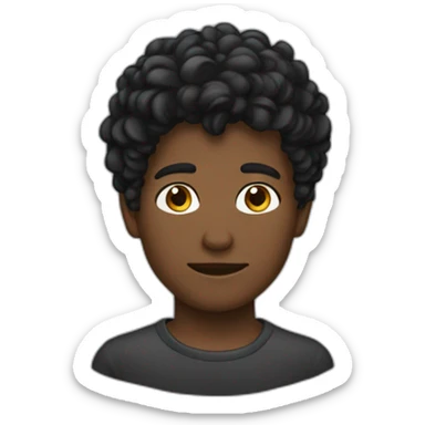 Garçon peau noire cheveux noirs sticker