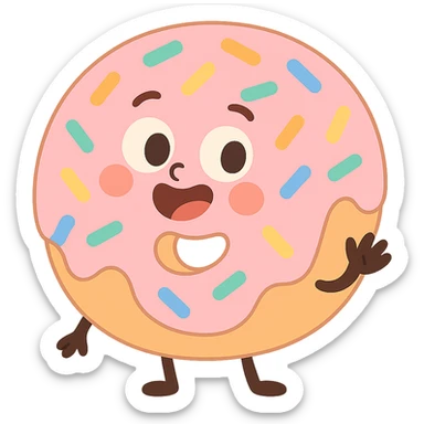 donut in pastel toon style sticker