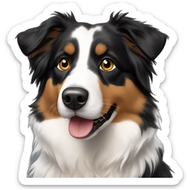 a border colli cross australian shepherd sticker