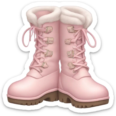 pale pink winter boots  sticker