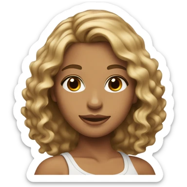 tanned skin with wavy light brown hair with blonde highlights sticker